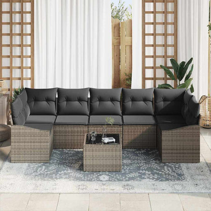 Sofa Set mit Kissen mit Kissen Grau 55 x 55 x 37 cm Poly Rattan