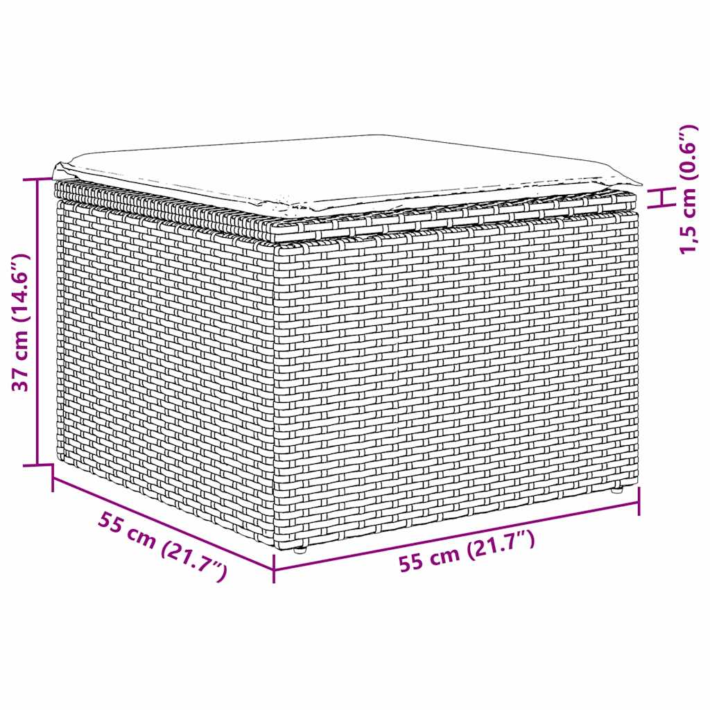 Gartensofa-set mit Kissen 6 pcs Braun Poly-Rattan