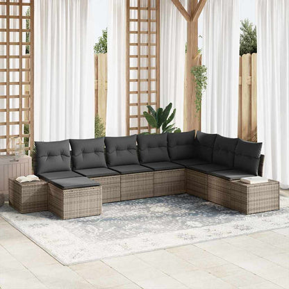 vidaXL Gartensofa-set mit Kissen 8 pcs Poly-Rattan