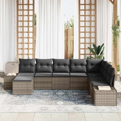 vidaXL Gartensofa-set mit Kissen 8 pcs Poly-Rattan