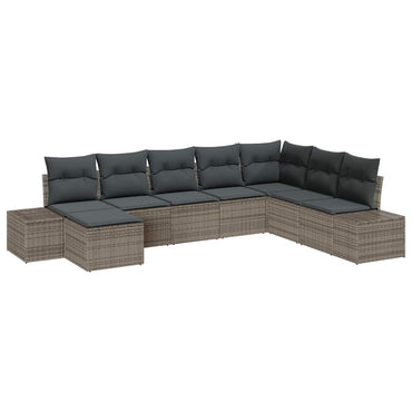vidaXL Gartensofa-set mit Kissen 8 pcs Poly-Rattan