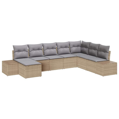 Gartensofa-set mit Kissen 8 pcs Poly-Rattan