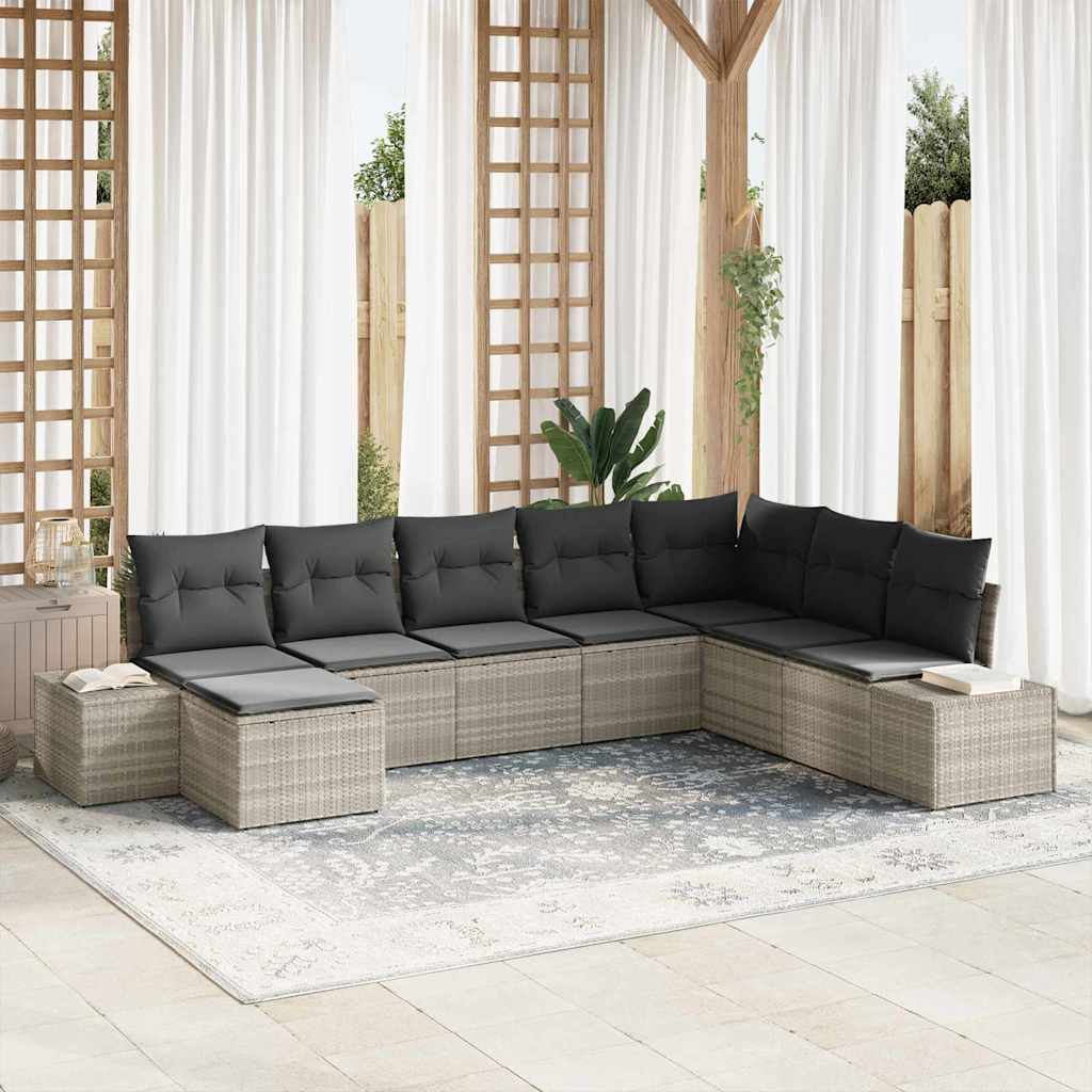 vidaXL Ensemble de canapés de jardin avec coussins 8 pcs Résine tressée