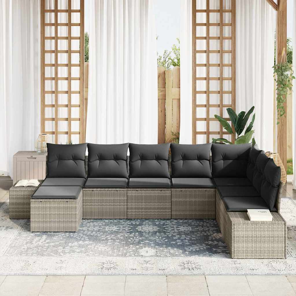 vidaXL Ensemble de canapés de jardin avec coussins 8 pcs Résine tressée