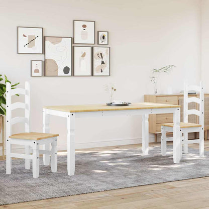 vidaXL 3-tlg. Essgruppe Panama Weiß Massivholz Kiefer