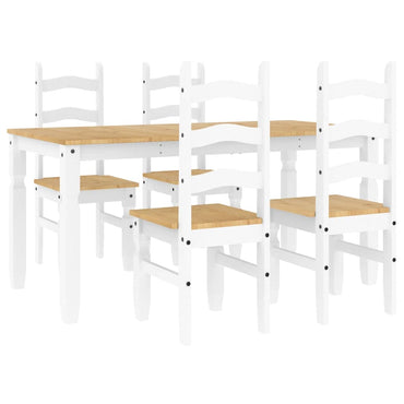 vidaXL Ensemble de salle à manger 5 pcs Panama blanc pin massif