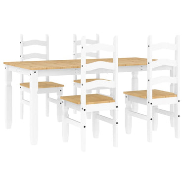 vidaXL Ensemble de salle à manger 5 pcs Panama blanc bois de pin massif