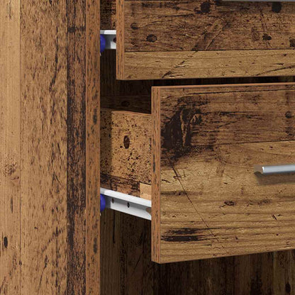 Bücherregal mit Schubladen Altholz 30 x 42,4 x 185,2 cm