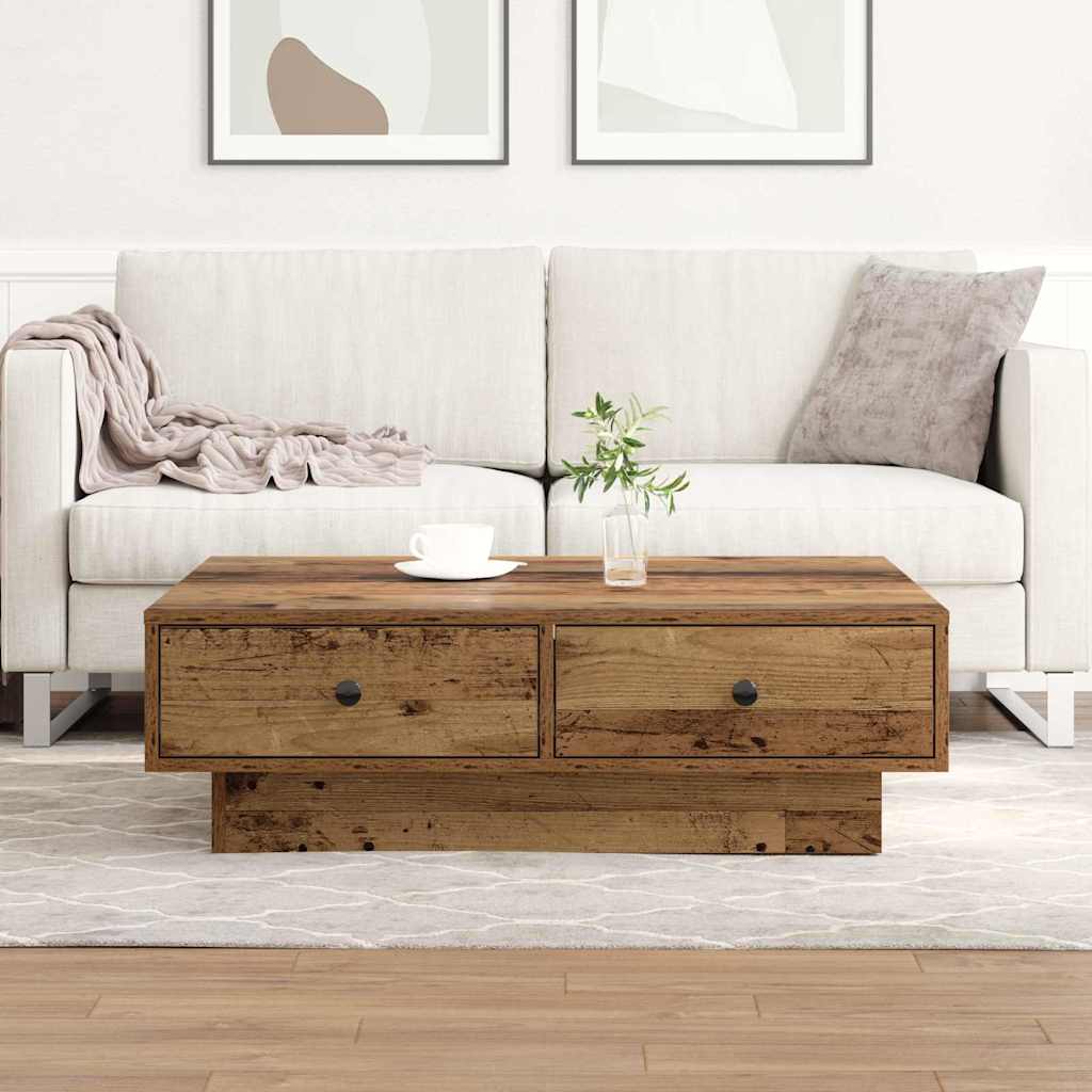 vidaXL Couchtisch Altholz 90 x 90 x 28 cm Holzwerkstoff
