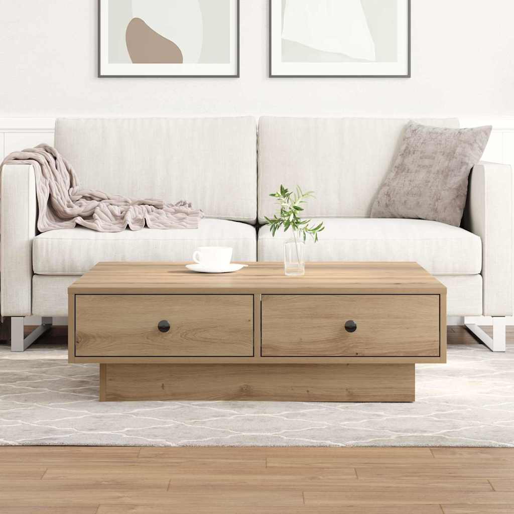 vidaXL Couchtisch Artisan-Eiche 90 x 90 x 28 cm Holzwerkstoff