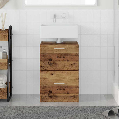 vidaXL Badezimmerschrank mit Tür Altholz 40 x 37 x 59 cm Holzwerkstoff