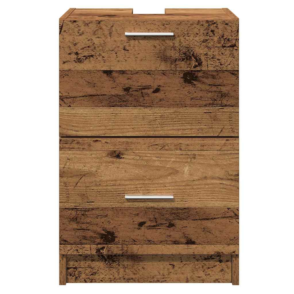 vidaXL Badezimmerschrank mit Tür Altholz 40 x 37 x 59 cm Holzwerkstoff