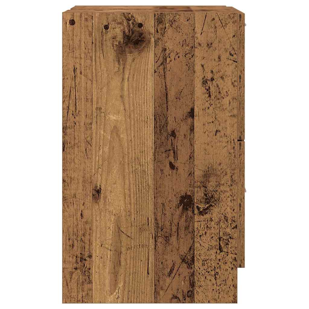 vidaXL Badezimmerschrank mit Tür Altholz 40 x 37 x 59 cm Holzwerkstoff