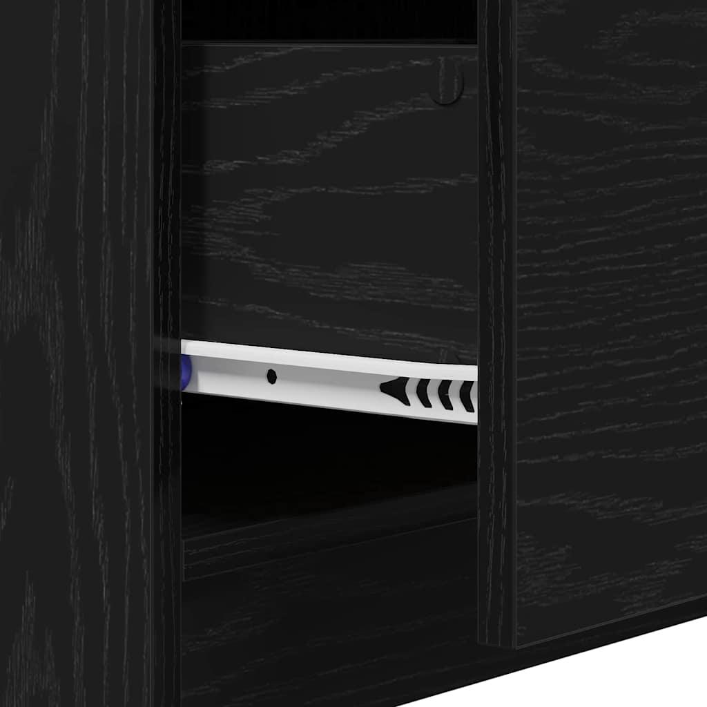 vidaXL Badezimmerschrank mit Tür Schwarz Eichen-Optik 40 x 37 x 59 cm
