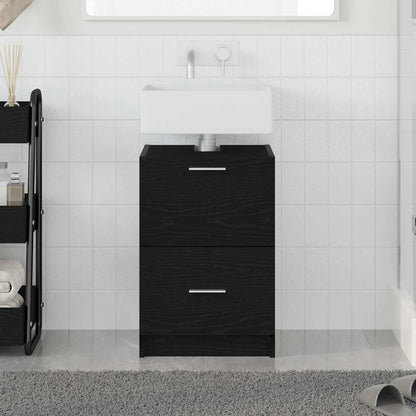 vidaXL Badezimmerschrank mit Tür Schwarz Eichen-Optik 40 x 37 x 59 cm