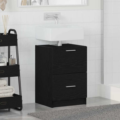 vidaXL Badezimmerschrank mit Tür Schwarz Eichen-Optik 40 x 37 x 59 cm