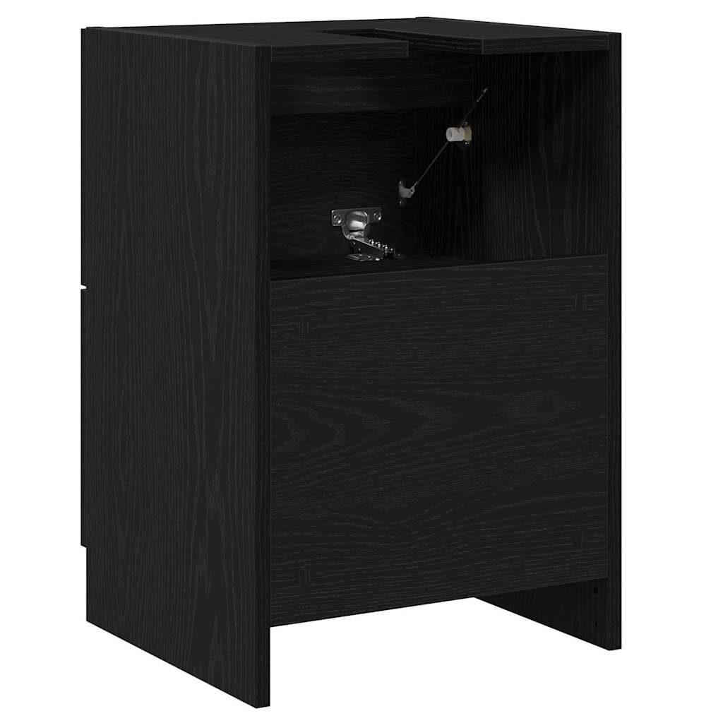 vidaXL Badezimmerschrank mit Tür Schwarz Eichen-Optik 40 x 37 x 59 cm