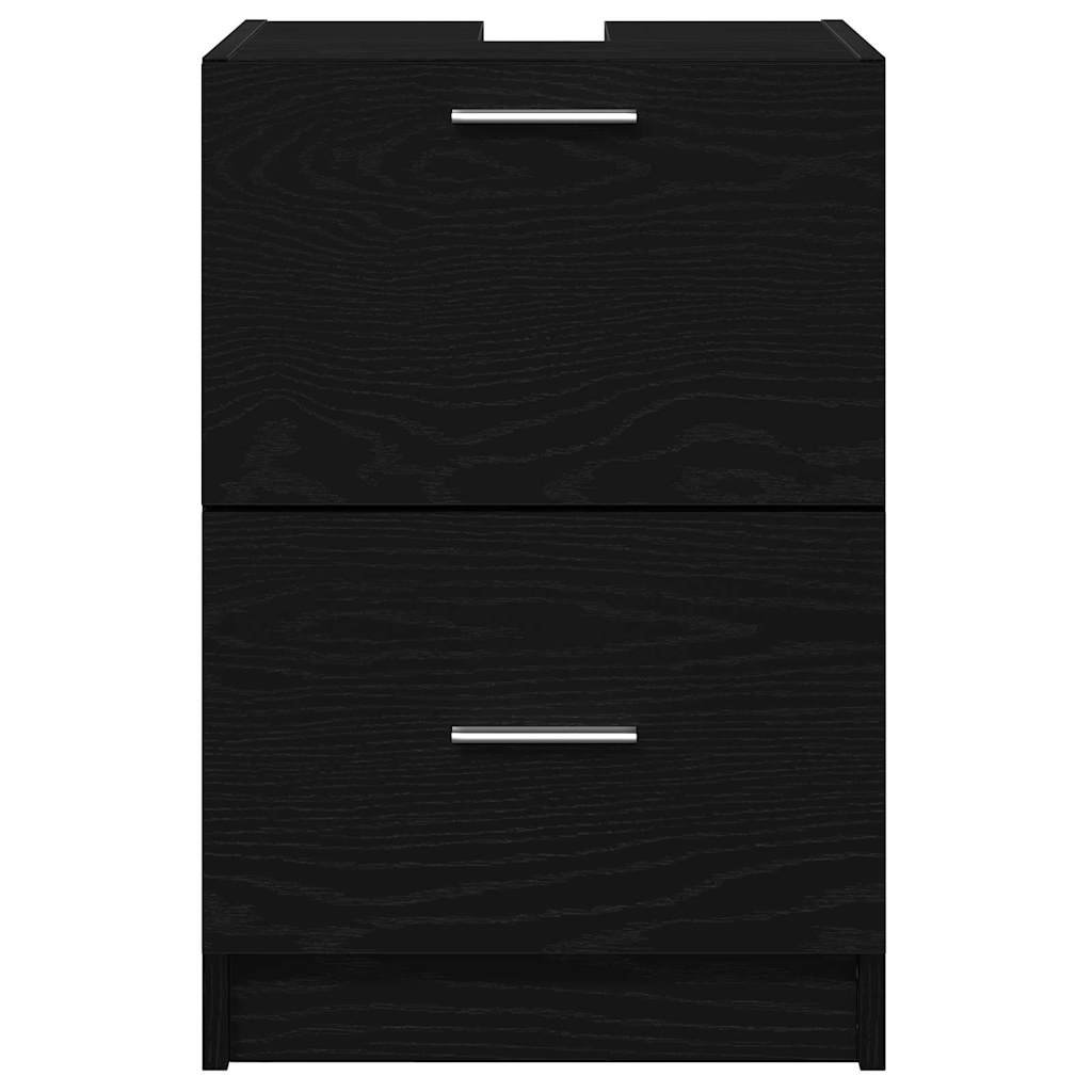 vidaXL Badezimmerschrank mit Tür Schwarz Eichen-Optik 40 x 37 x 59 cm