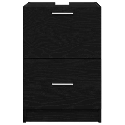 vidaXL Badezimmerschrank mit Tür Schwarz Eichen-Optik 40 x 37 x 59 cm
