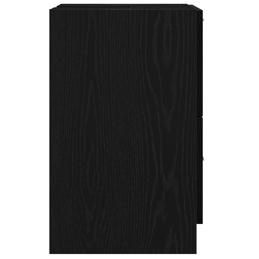 vidaXL Badezimmerschrank mit Tür Schwarz Eichen-Optik 40 x 37 x 59 cm