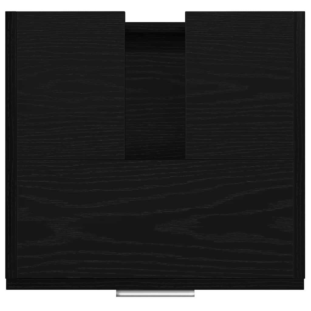 vidaXL Badezimmerschrank mit Tür Schwarz Eichen-Optik 40 x 37 x 59 cm