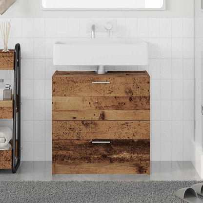 vidaXL Badezimmerschrank mit Tür Altholz 59 x 37 x 59 cm Holzwerkstoff