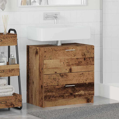 vidaXL Badezimmerschrank mit Tür Altholz 59 x 37 x 59 cm Holzwerkstoff
