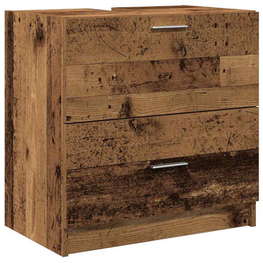 vidaXL Badezimmerschrank mit Tür Altholz 59 x 37 x 59 cm Holzwerkstoff