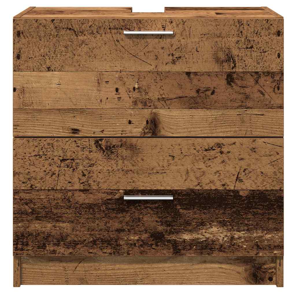 vidaXL Badezimmerschrank mit Tür Altholz 59 x 37 x 59 cm Holzwerkstoff