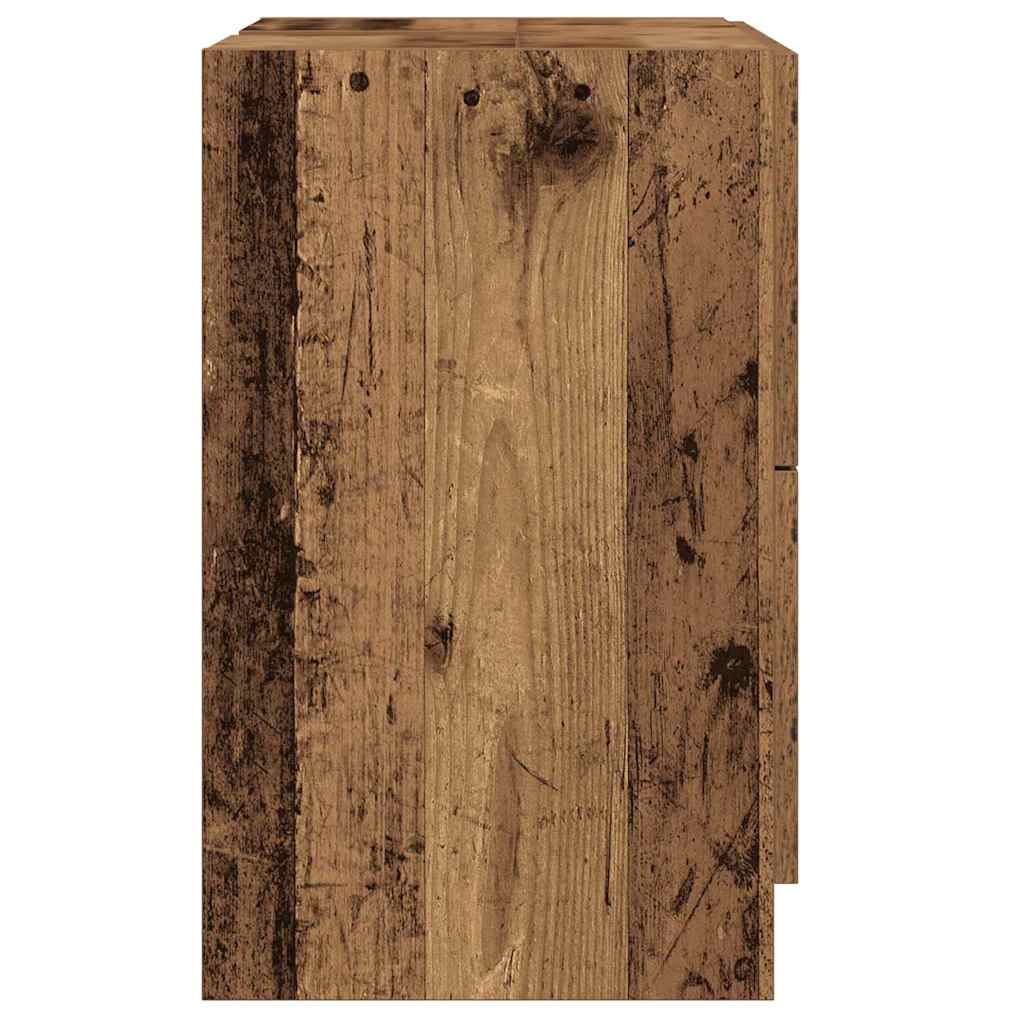 vidaXL Badezimmerschrank mit Tür Altholz 59 x 37 x 59 cm Holzwerkstoff