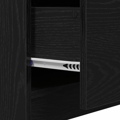 vidaXL Badezimmerschrank mit Tür Schwarz Eichen-Optik 59 x 37 x 59 cm