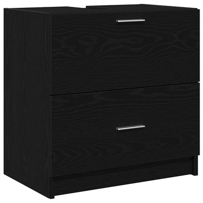 Badezimmerschrank mit Tür Schwarz Eichen-Optik 59 x 37 x 59 cm