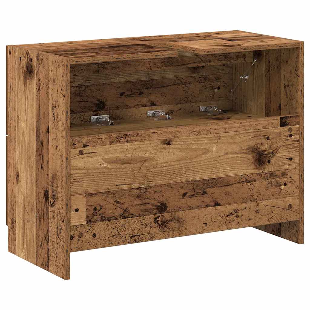 vidaXL Badezimmerschrank mit Tür Altholz 78 x 37 x 59 cm Holzwerkstoff