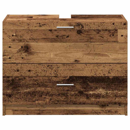 vidaXL Badezimmerschrank mit Tür Altholz 78 x 37 x 59 cm Holzwerkstoff