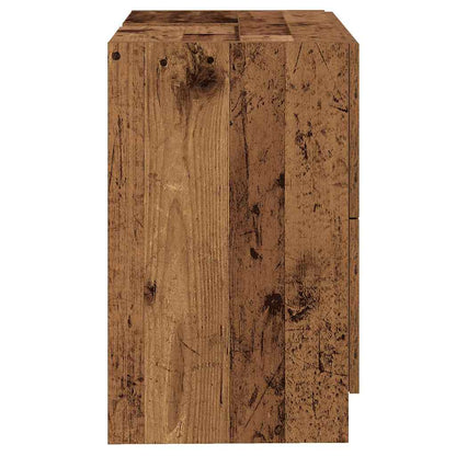 vidaXL Badezimmerschrank mit Tür Altholz 78 x 37 x 59 cm Holzwerkstoff