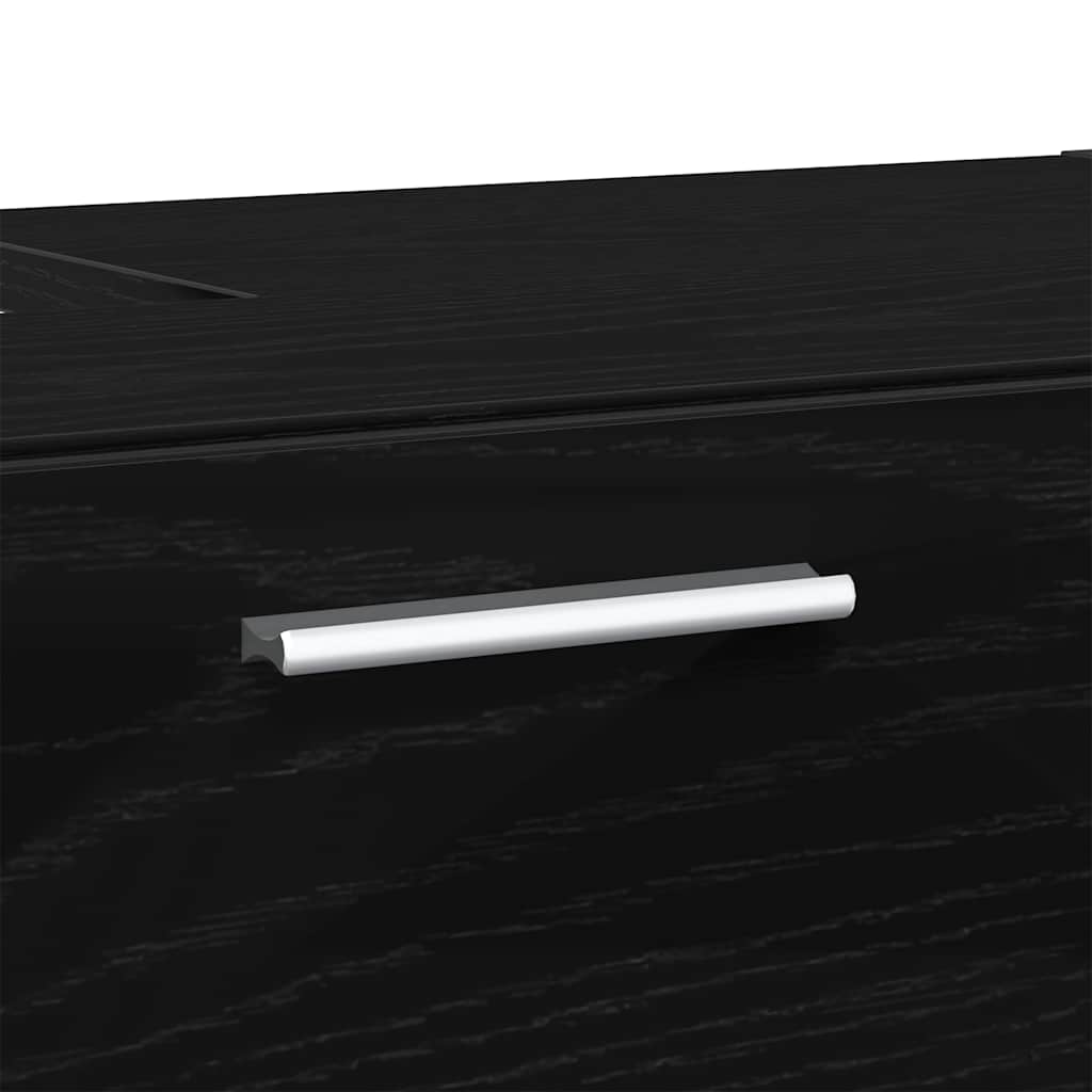vidaXL Badezimmerschrank mit Tür Schwarz Eichen-Optik 78 x 37 x 59 cm