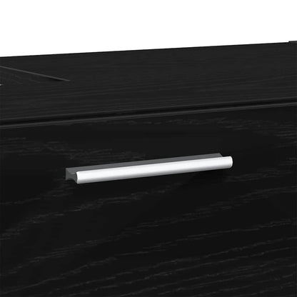 vidaXL Badezimmerschrank mit Tür Schwarz Eichen-Optik 78 x 37 x 59 cm
