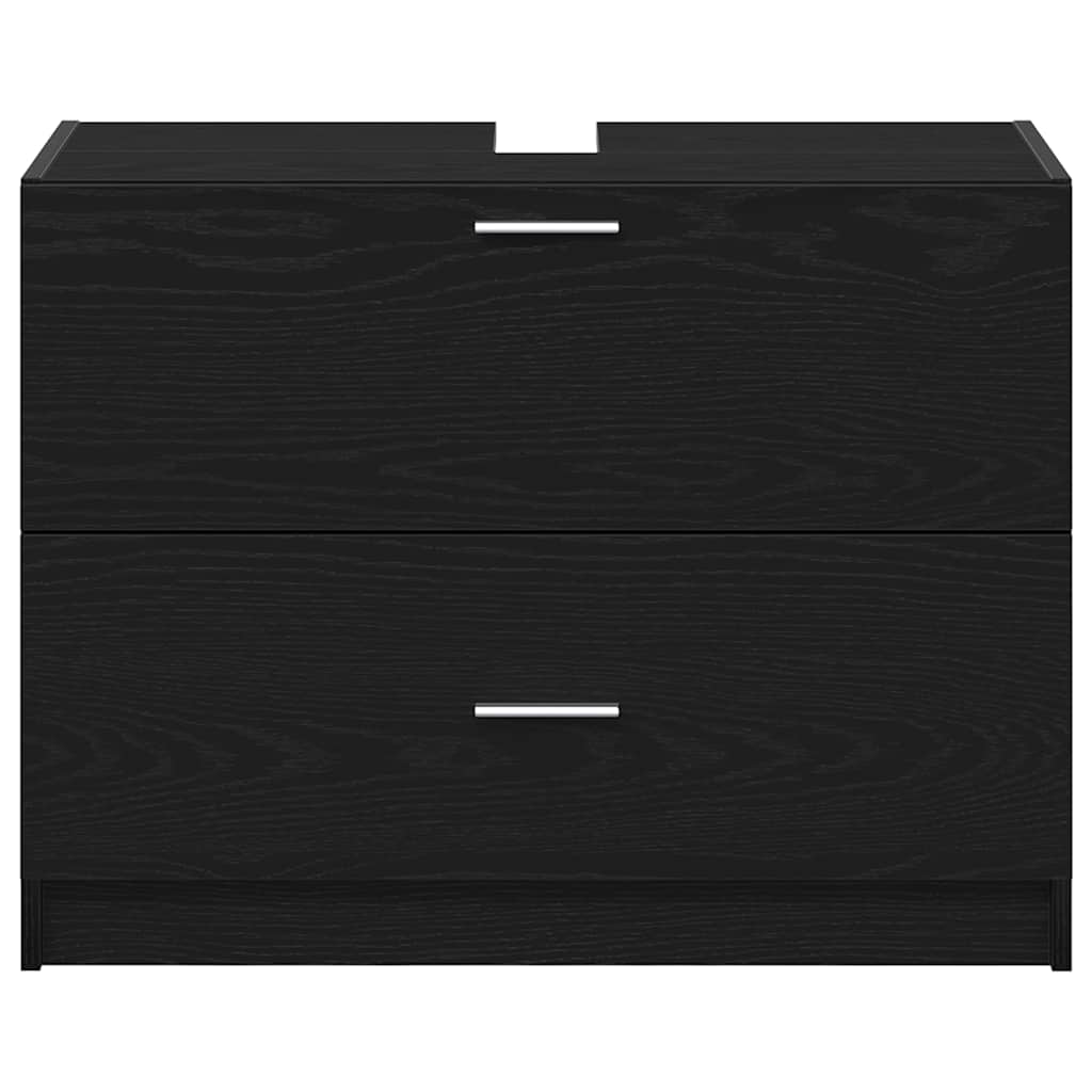 vidaXL Badezimmerschrank mit Tür Schwarz Eichen-Optik 78 x 37 x 59 cm