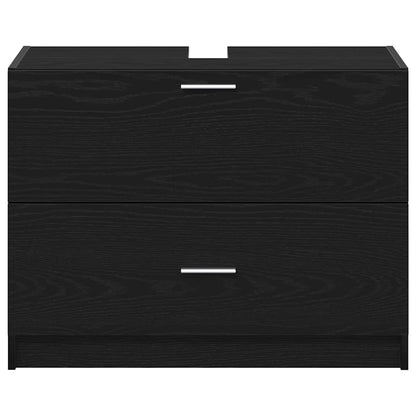 vidaXL Badezimmerschrank mit Tür Schwarz Eichen-Optik 78 x 37 x 59 cm