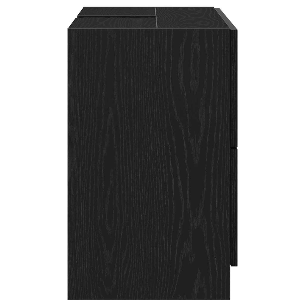 vidaXL Badezimmerschrank mit Tür Schwarz Eichen-Optik 78 x 37 x 59 cm