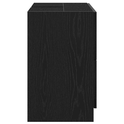 vidaXL Badezimmerschrank mit Tür Schwarz Eichen-Optik 78 x 37 x 59 cm