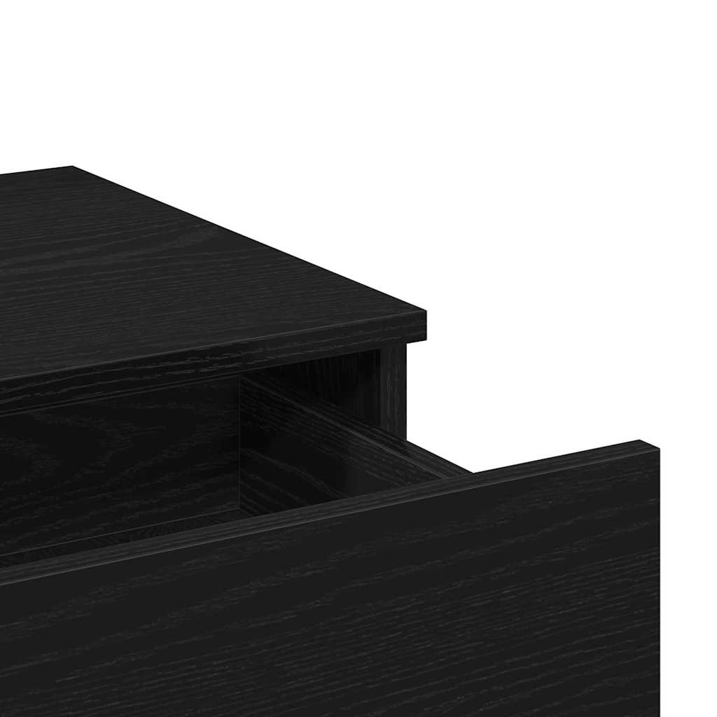 Schminktisch mit Spiegel Schwarz Eichen-Optik 100 x 40 x 130 cm