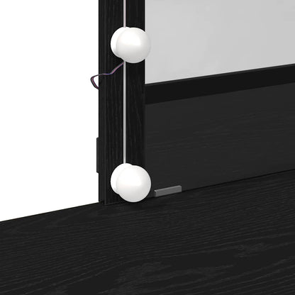 Schminktisch mit Spiegel Schwarz Eichen-Optik 100 x 40 x 130 cm