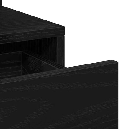 Schminktisch mit Regal Schwarz Eichen-Optik 80 x 35 x 132 cm