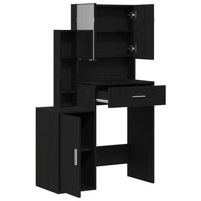 Schminktisch mit Regal Schwarz Eichen-Optik 80 x 35 x 132 cm