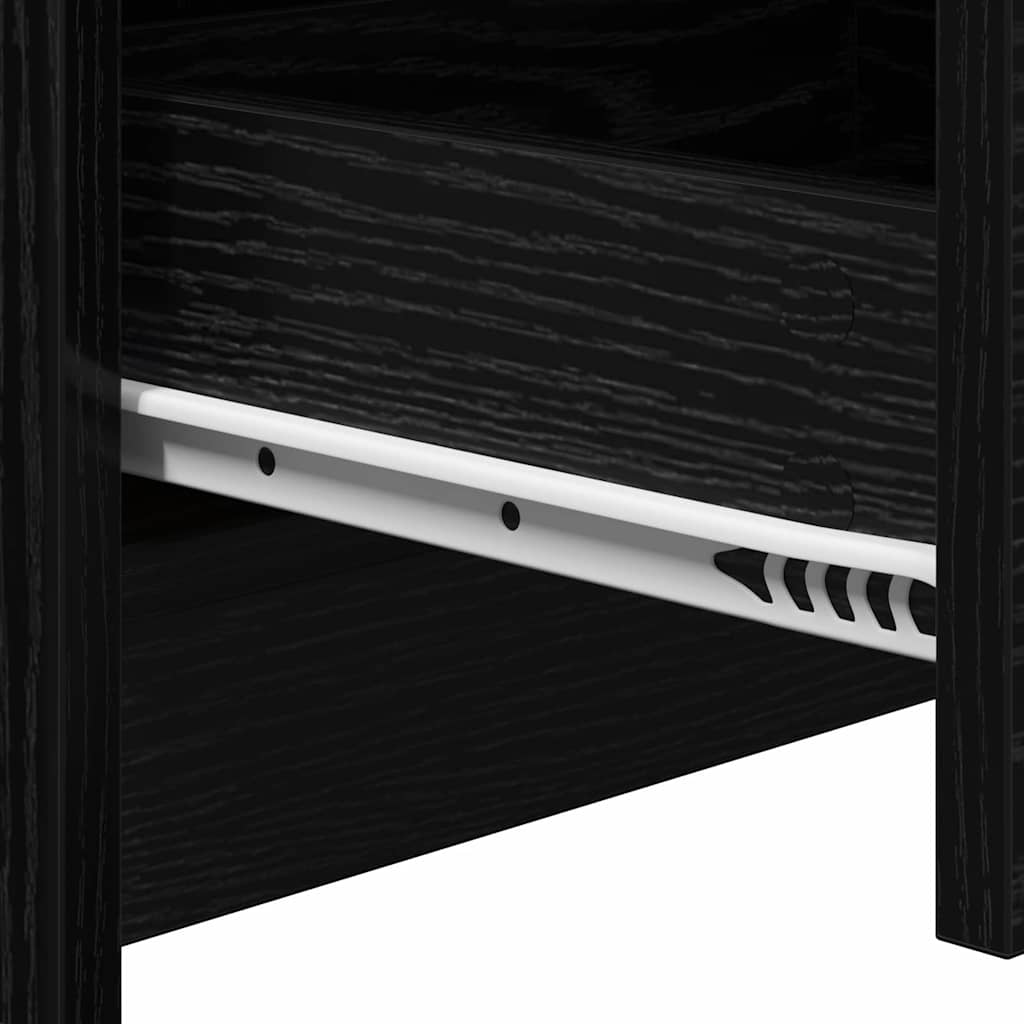 vidaXL Nachttisch Schwarz Eichen-Optik 38 x 34 x 61 cm Holzwerkstoff