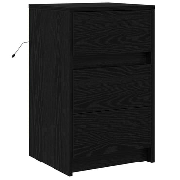 vidaXL Nachttisch Schwarz Eichen-Optik 38 x 34 x 61 cm Holzwerkstoff