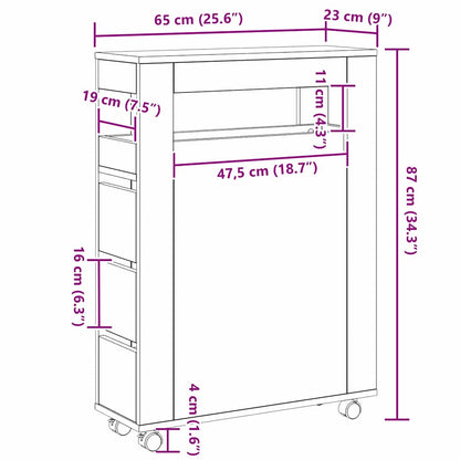 Badezimmermöbel-Set Schwarz Eichen-Optik 65 x 23 x 87 cm