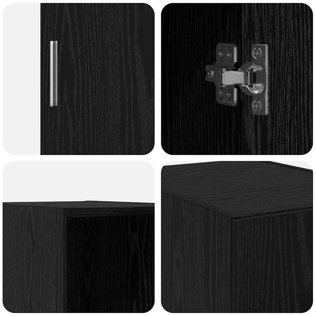Wandschrank Schwarz Eichen-Optik 30 x 42,5 x 39,5 cm