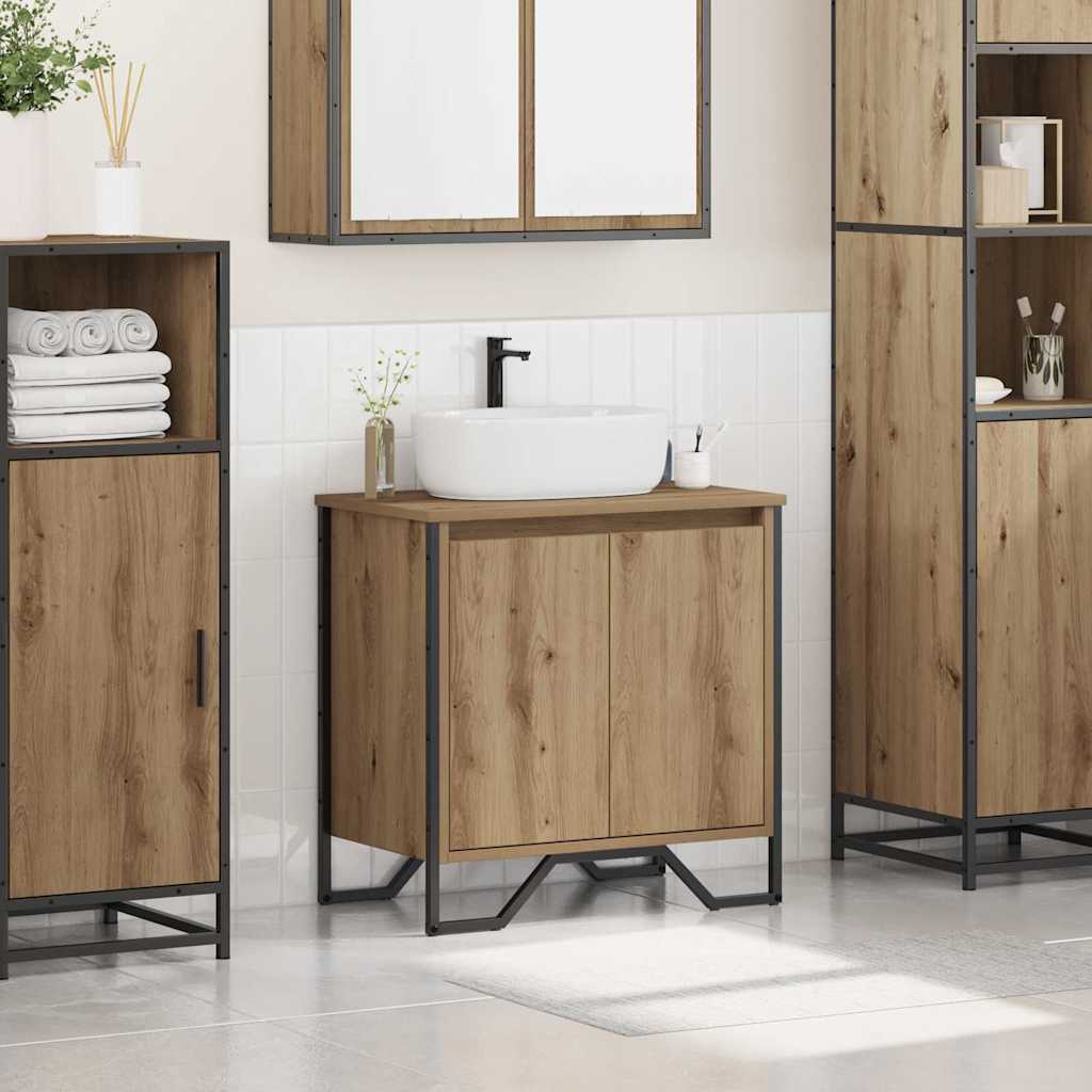 vidaXL Waschbeckenschrank Artisan-Eiche 60 x 35 x 60 cm Holzwerkstoff